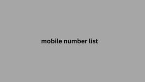 mobile number list 