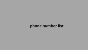 phone number list 