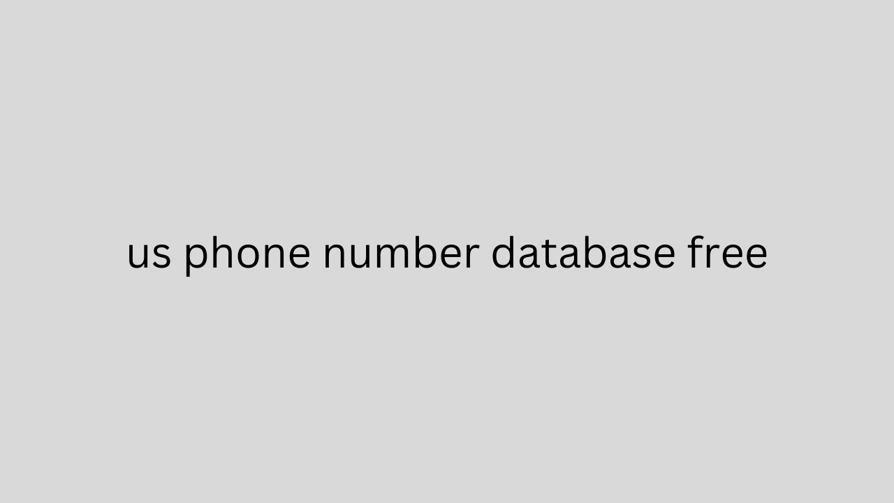 us phone number database free