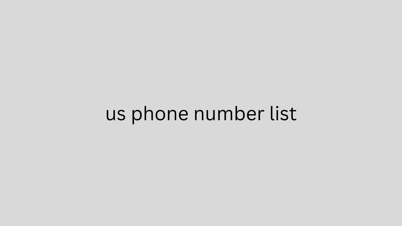 us phone number list