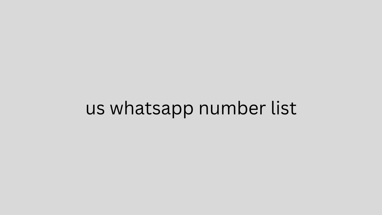 us whatsapp number list