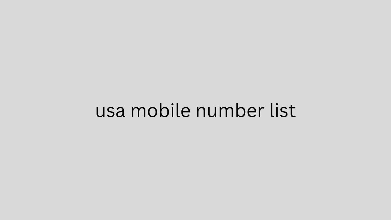 usa mobile number list