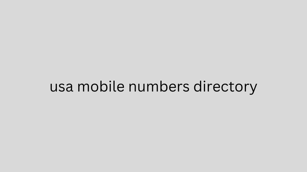 usa mobile numbers directory