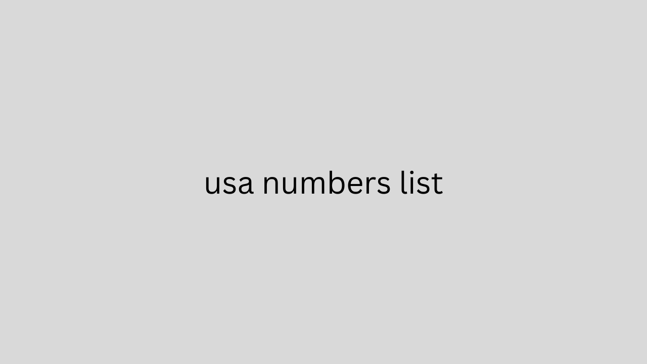 usa numbers list